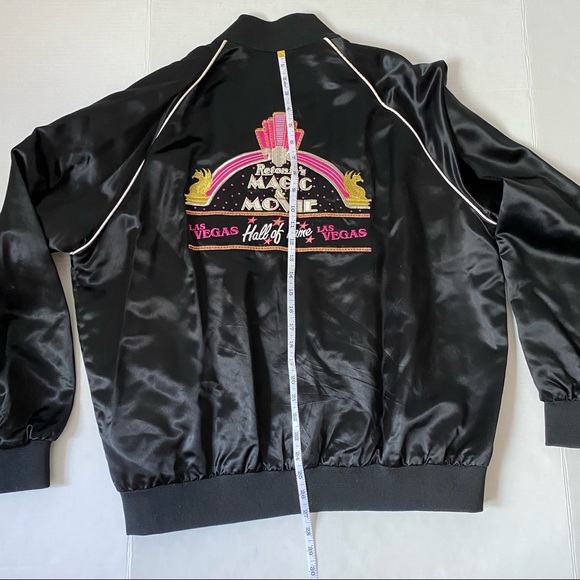 Vintage Magic & Movie Hall of Fame black satin bomber jacket - size XXL - Picture 13 of 15